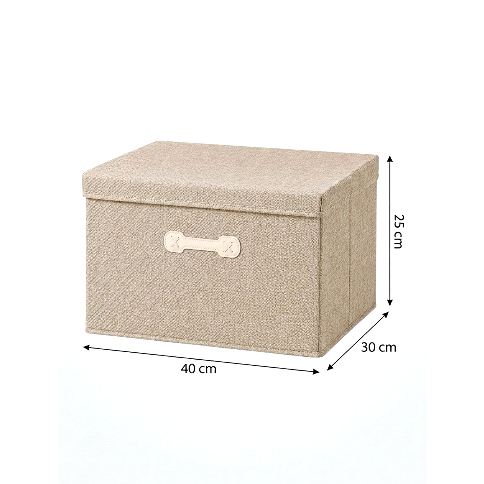 SOGA (40x30x25cm) Khaki 30L Fabric Storage Box Organizer