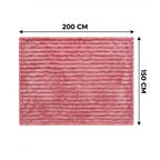 SOGA 2X 150x200cm Pink Flannel Polyester Throw Blanket