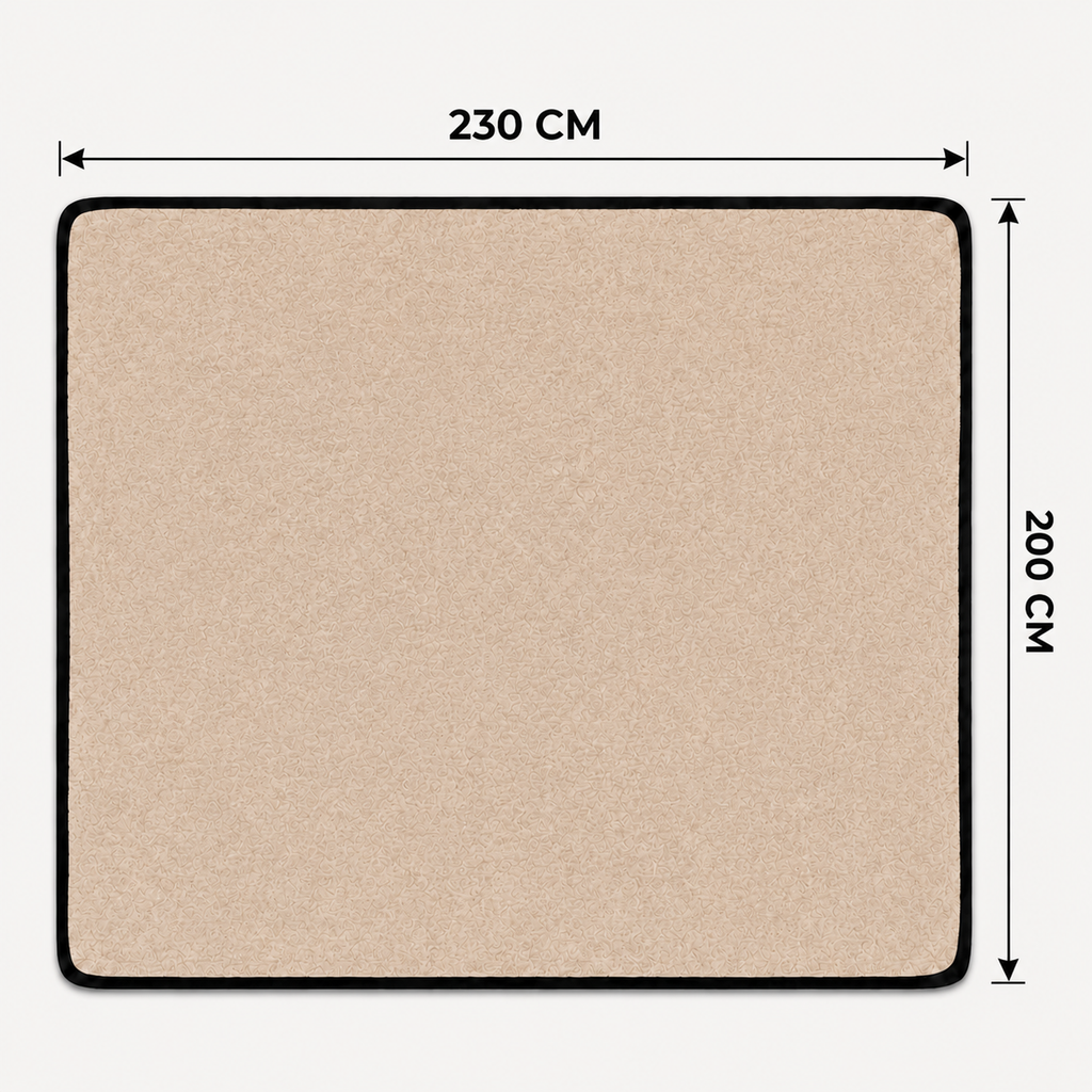SOGA 230x200cm Biege Flannel Polyester Throw Blanket