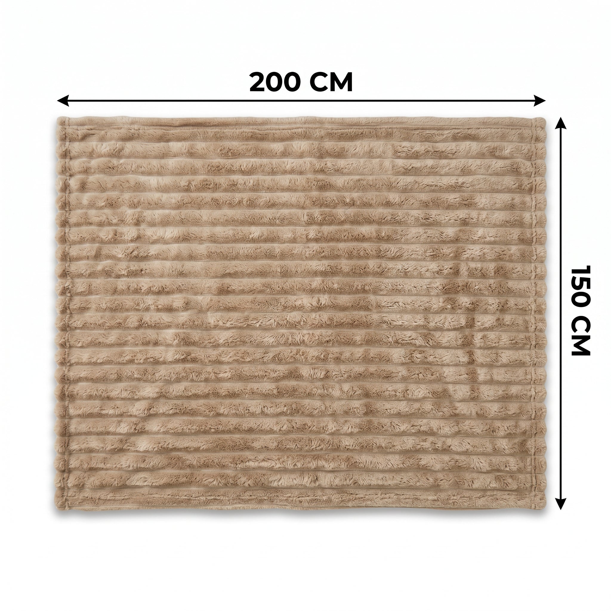 SOGA 150x200cm Light Coffee Flannel Polyester Throw Blanket