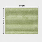 SOGA 2X 150x200cm Light Green Flannel Polyester Throw Blanket
