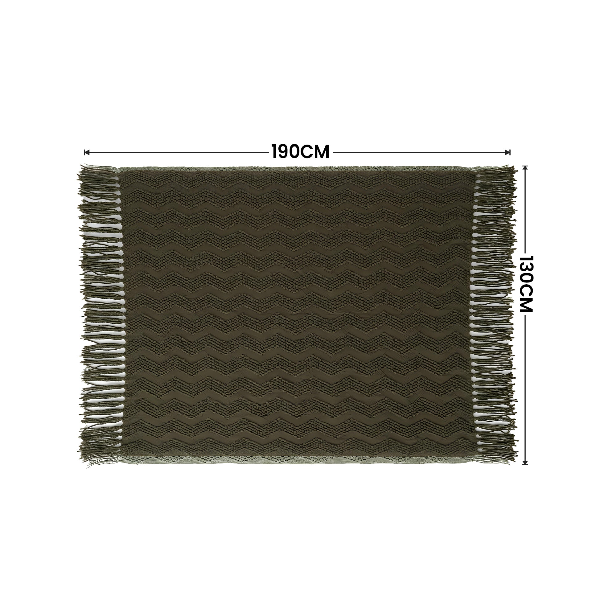 SOGA 2X Army Green Polyester Throw Blanket Soft Cozy Sofa Bed