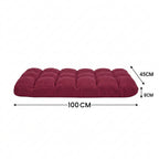 SOGA 2X Burgundy Flannel Lounge Chair Cushion Soft Comfortable Seat Pad