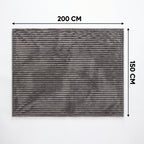 SOGA 150x200cm Grey Flannel Polyester Throw Blanket