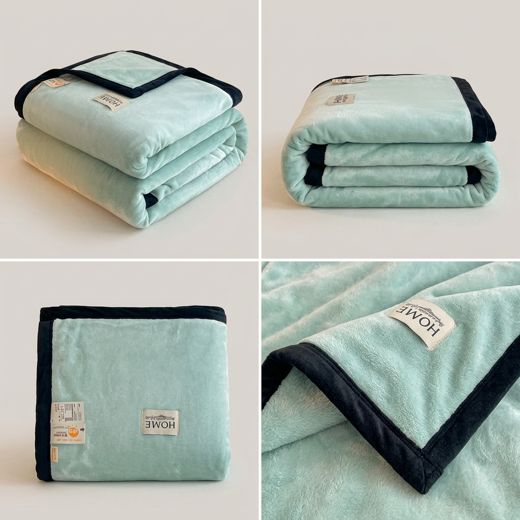 SOGA 2X 230x200cm Mint Green Flannel Polyester Throw Blanket