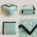 SOGA 2X 230x200cm Mint Green Flannel Polyester Throw Blanket