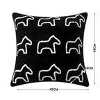 SOGA 45cm Throw Pillow Black Teddy Fleece Square Pony Design Decorative Cushion for Living Room
