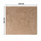 SOGA 2X 230x200cm Light Coffee Flannel Polyester Throw Blanket