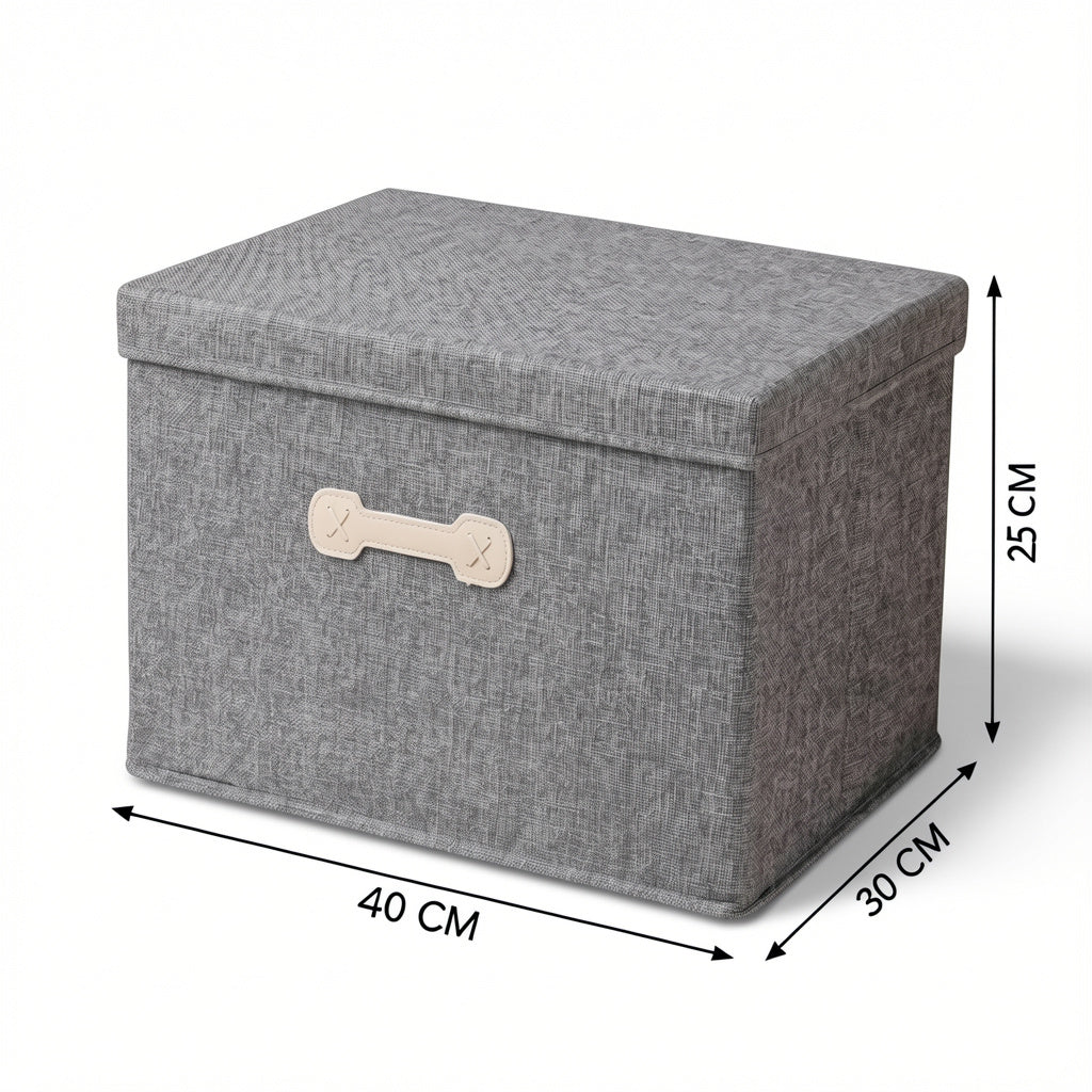 SOGA (40x30x25cm) Grey 30L Fabric Storage Box Organizer