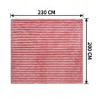 SOGA 2X 230x200cm Pink Flannel Polyester Throw Blanket