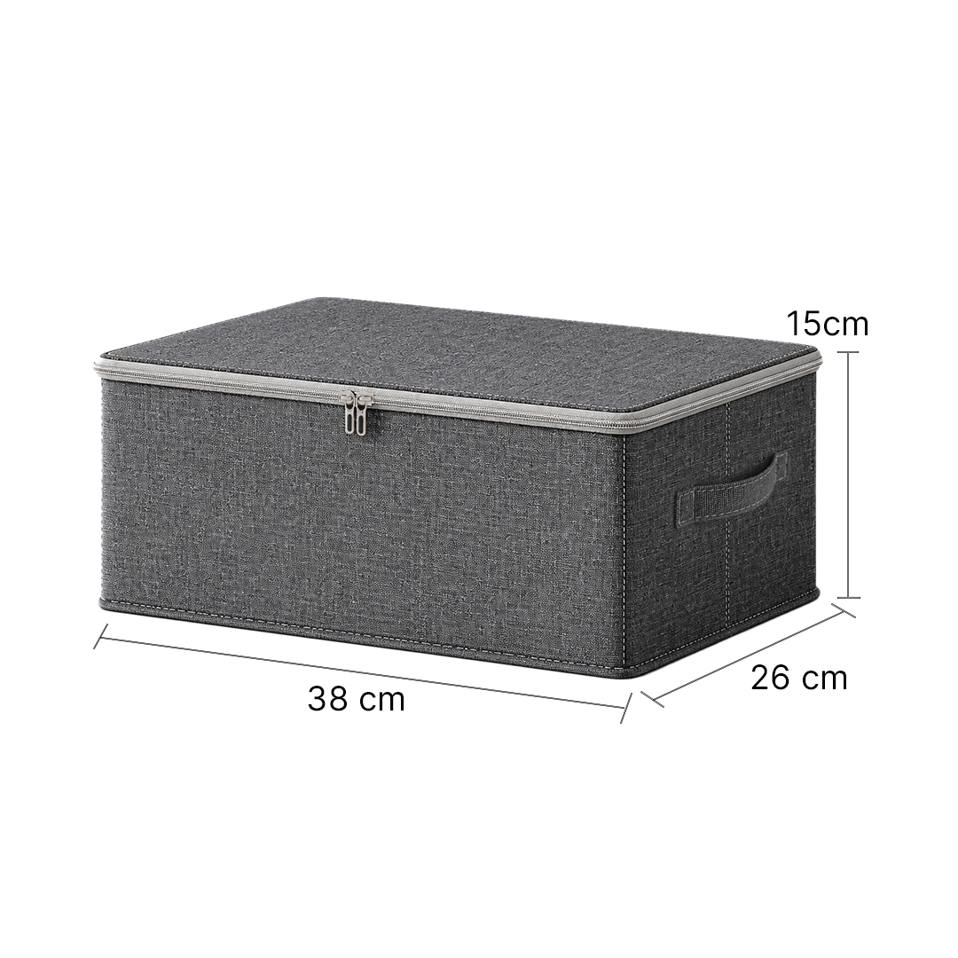 SOGA (38x26x15cm) Grey Fabric Storage Box Home Organizer (Medium)