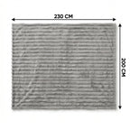 SOGA 2X 230x200cm Silver Flannel Polyester Throw Blanket