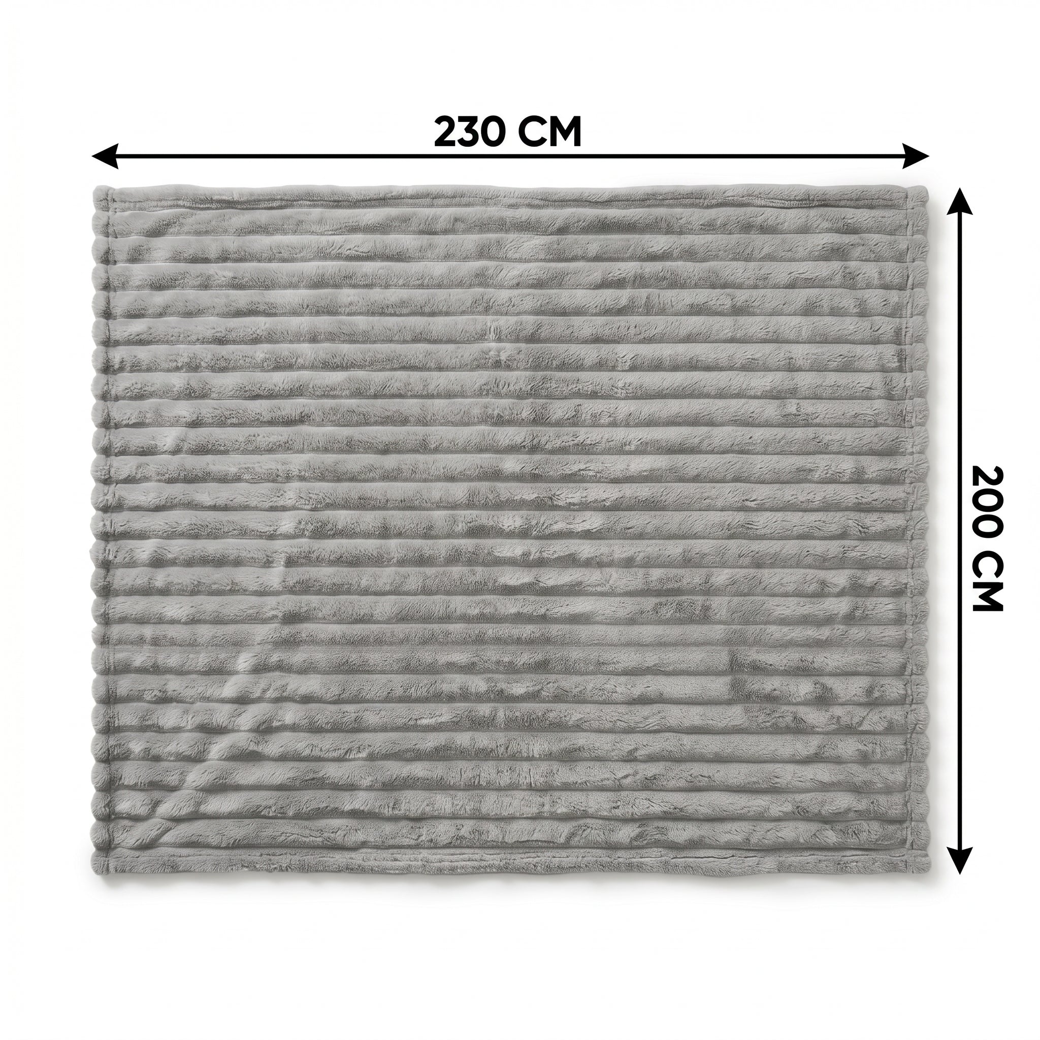 SOGA 2X 230x200cm Silver Flannel Polyester Throw Blanket