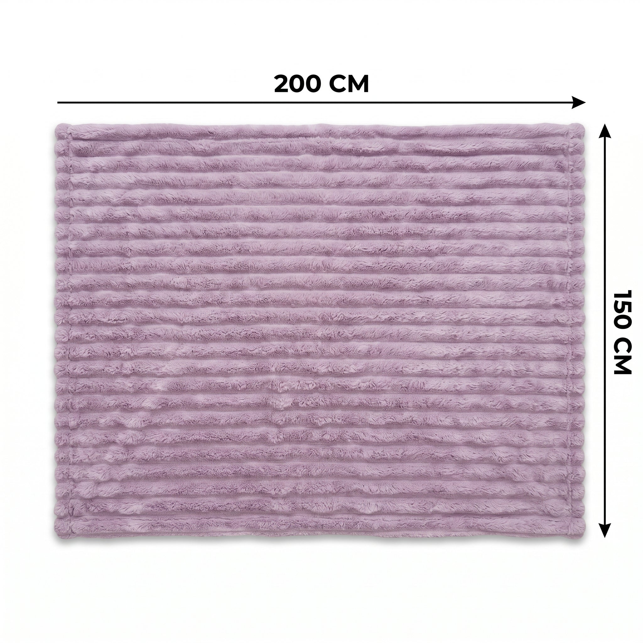 SOGA 2X 150x200cm Purple Flannel Polyester Throw Blanket