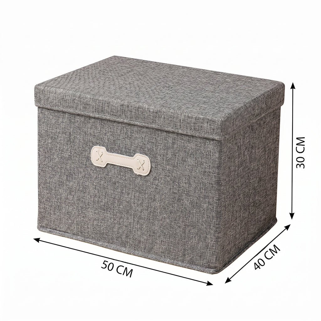 SOGA (50x40x30cm) Grey 60L Fabric Storage Box Organizer