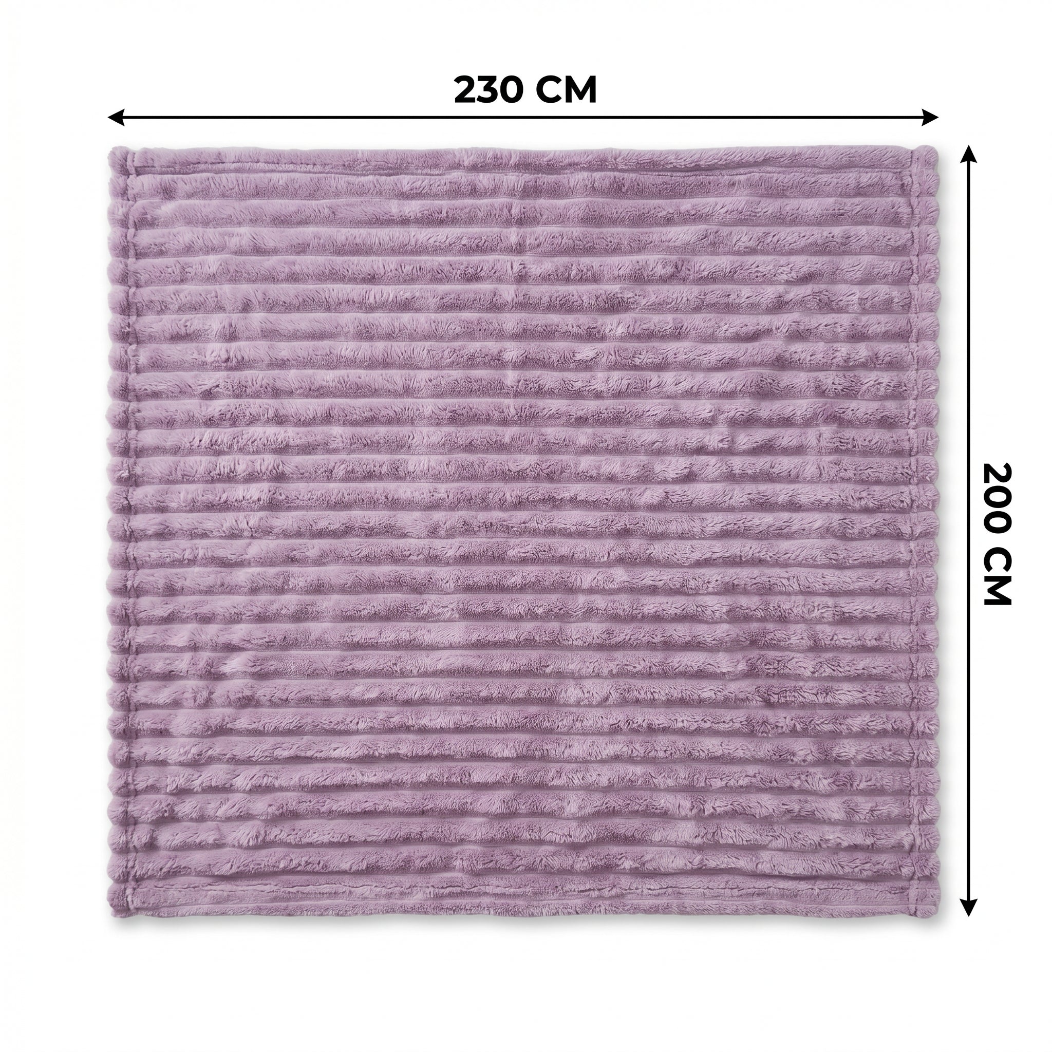 SOGA 2X 230x200cm Purple Flannel Polyester Throw Blanket