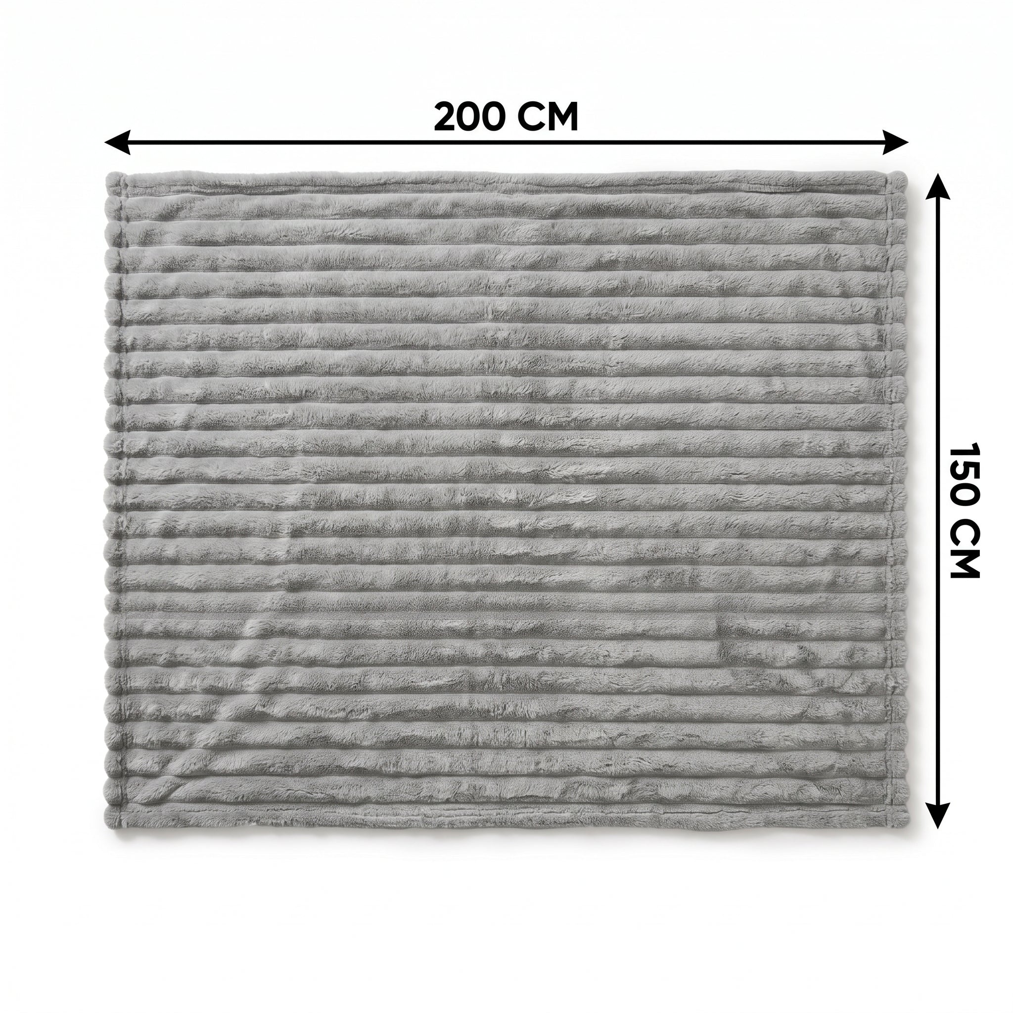 SOGA 2X150x200cm Silver Flannel Polyester Throw Blanket