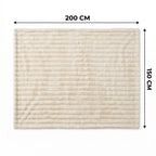 SOGA 150x200cm Cream Flannel Polyester Throw Blanket