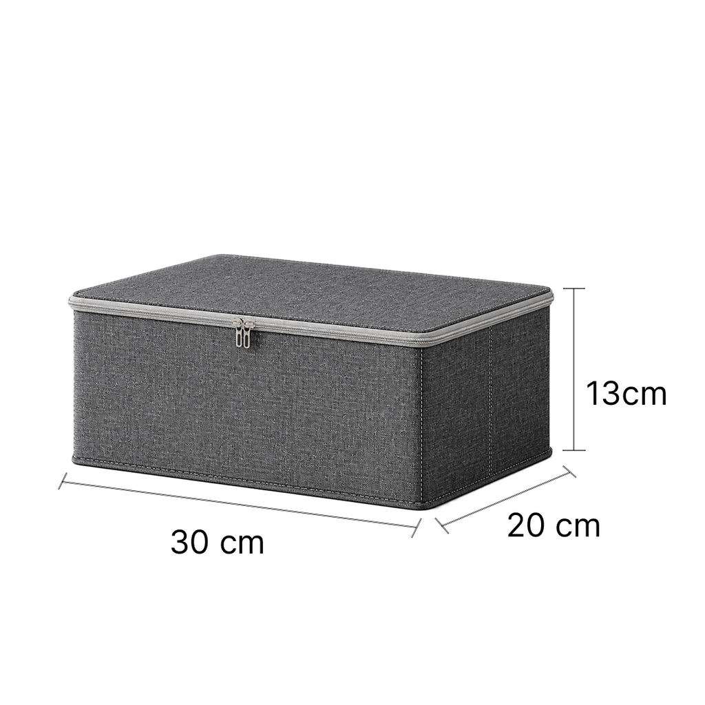 SOGA (30x20x13cm) Grey Fabric Storage Box Home Organizer (Small)