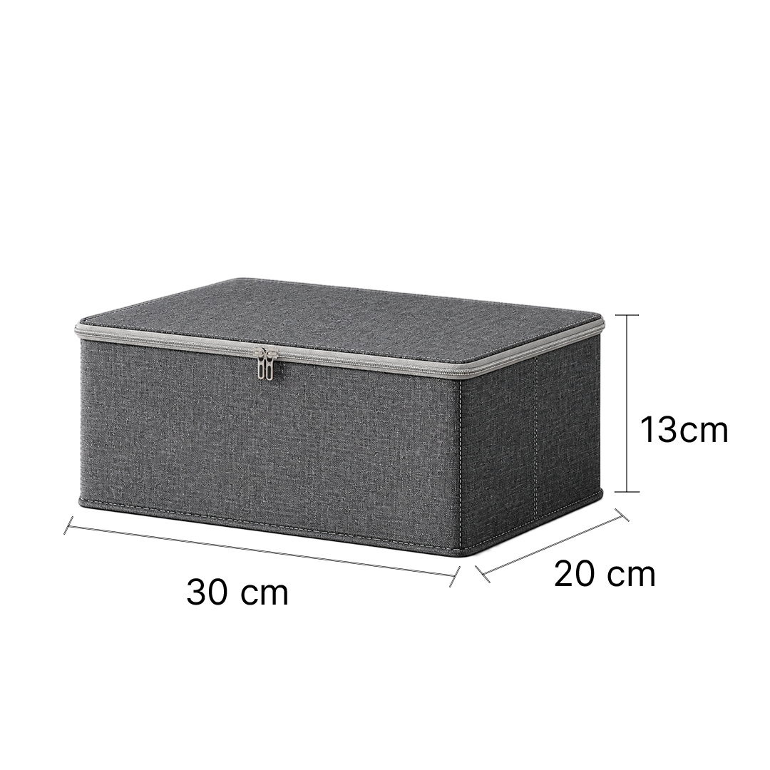 SOGA (30x20x13cm) Grey Fabric Storage Box Home Organizer (Small)