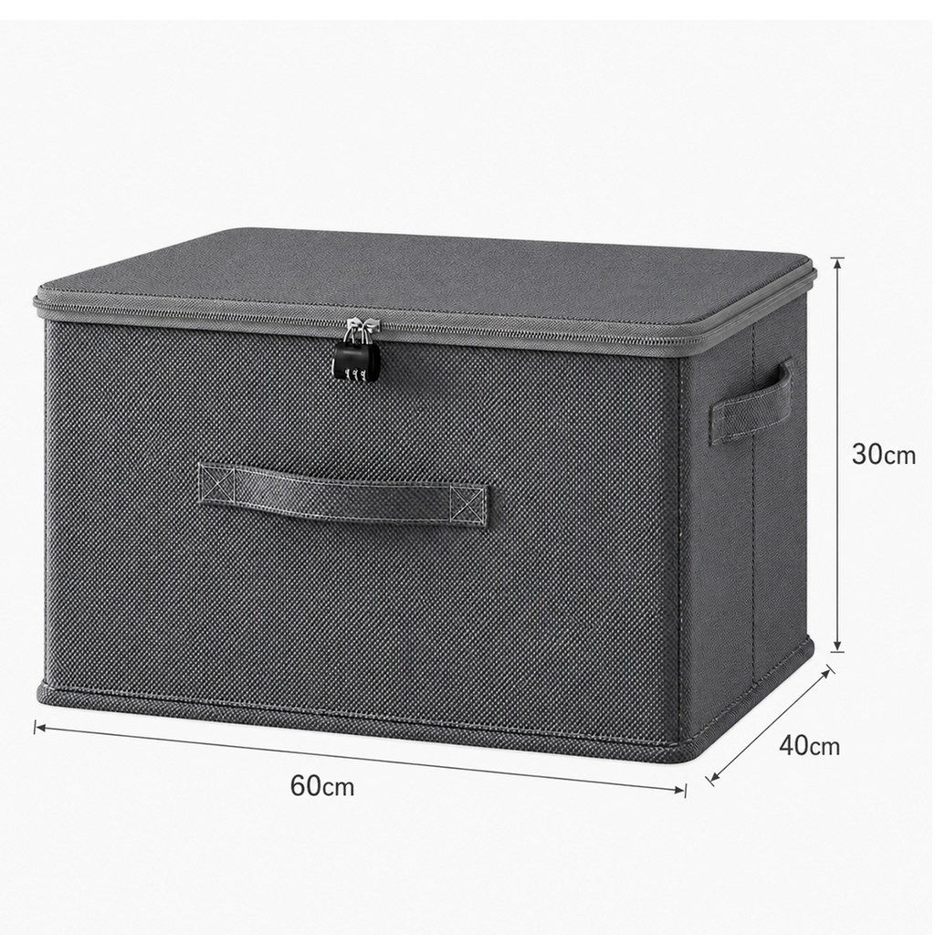 SOGA (60x40x30cm) Grey Fabric Storage Box Home Organizer