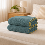 SOGA 2X 230x200cm Grayish-green Flannel Polyester Throw Blanket