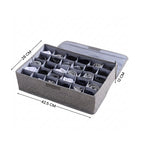 SOGA (43x29x13cm) Grey 30 Compartment Fabric Storage Box Organizer