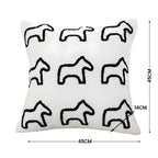 SOGA 45cm Throw Pillow White Teddy Fleece Square Pony Design Decorative Cushion for Living Room