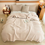 SOGA 230x200cm Peach Flannel Polyester Throw Blanket