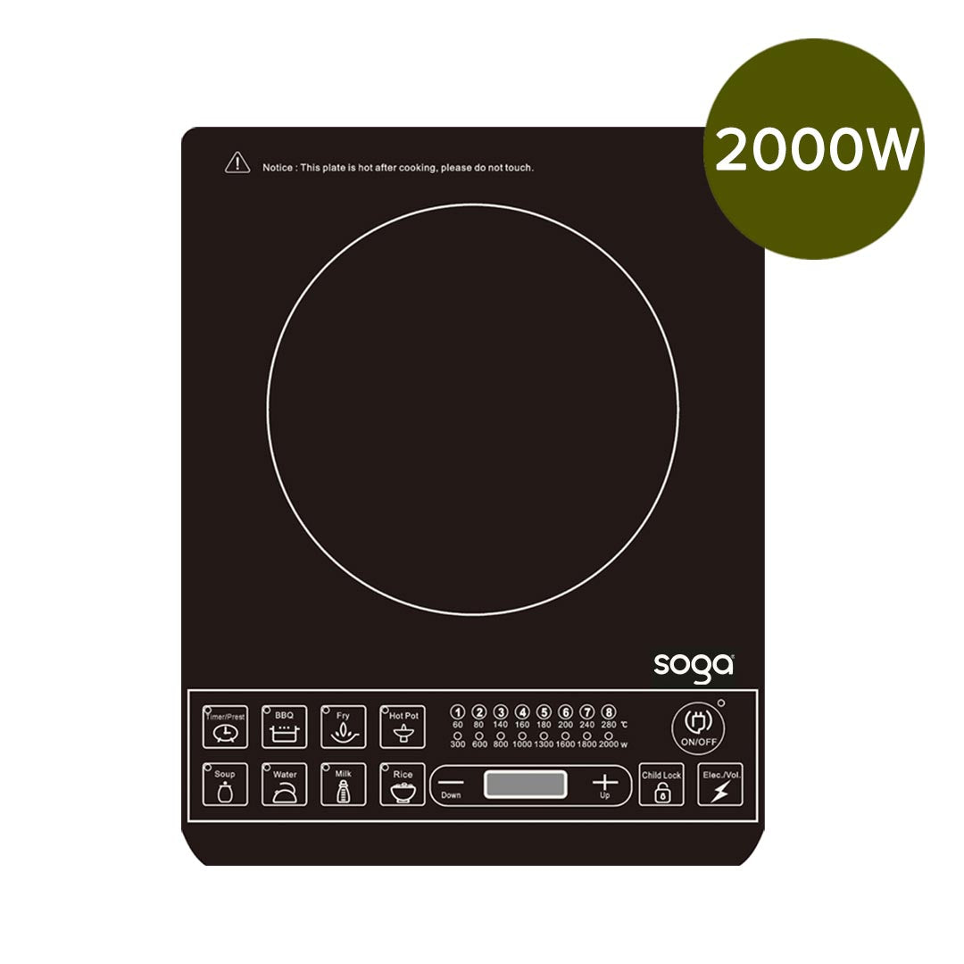 SOGA 2X Cooktop Electric Smart Induction Cook Top Portable Kitchen Cooker Cookware