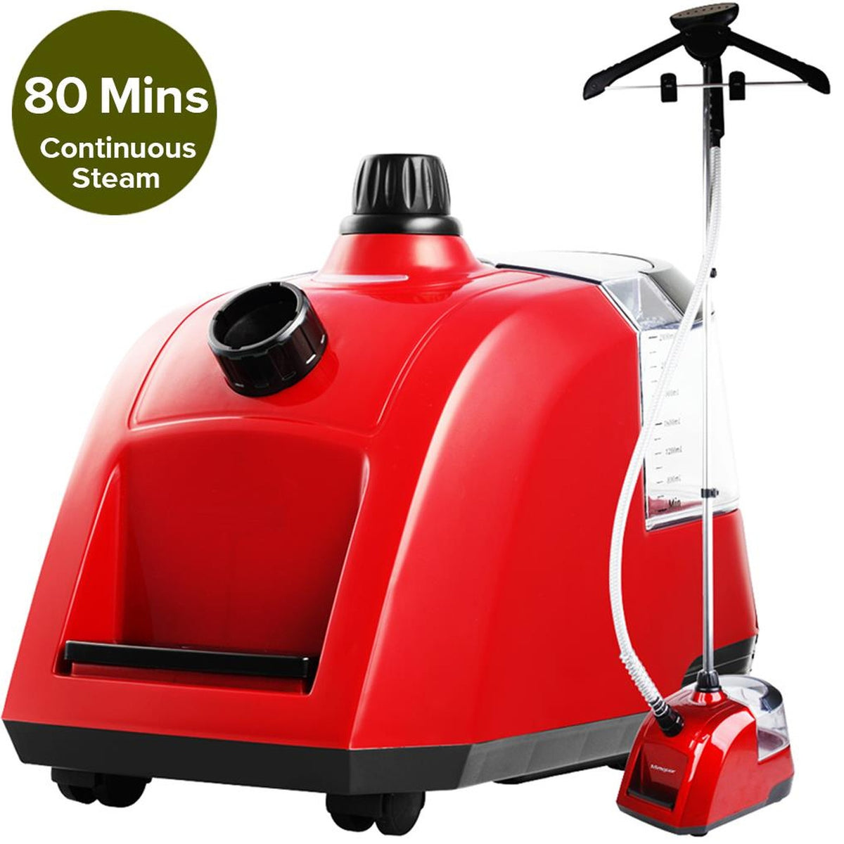 SOGA 2X Garment Steamer Portable Cleaner Steam Iron 80MINS Red