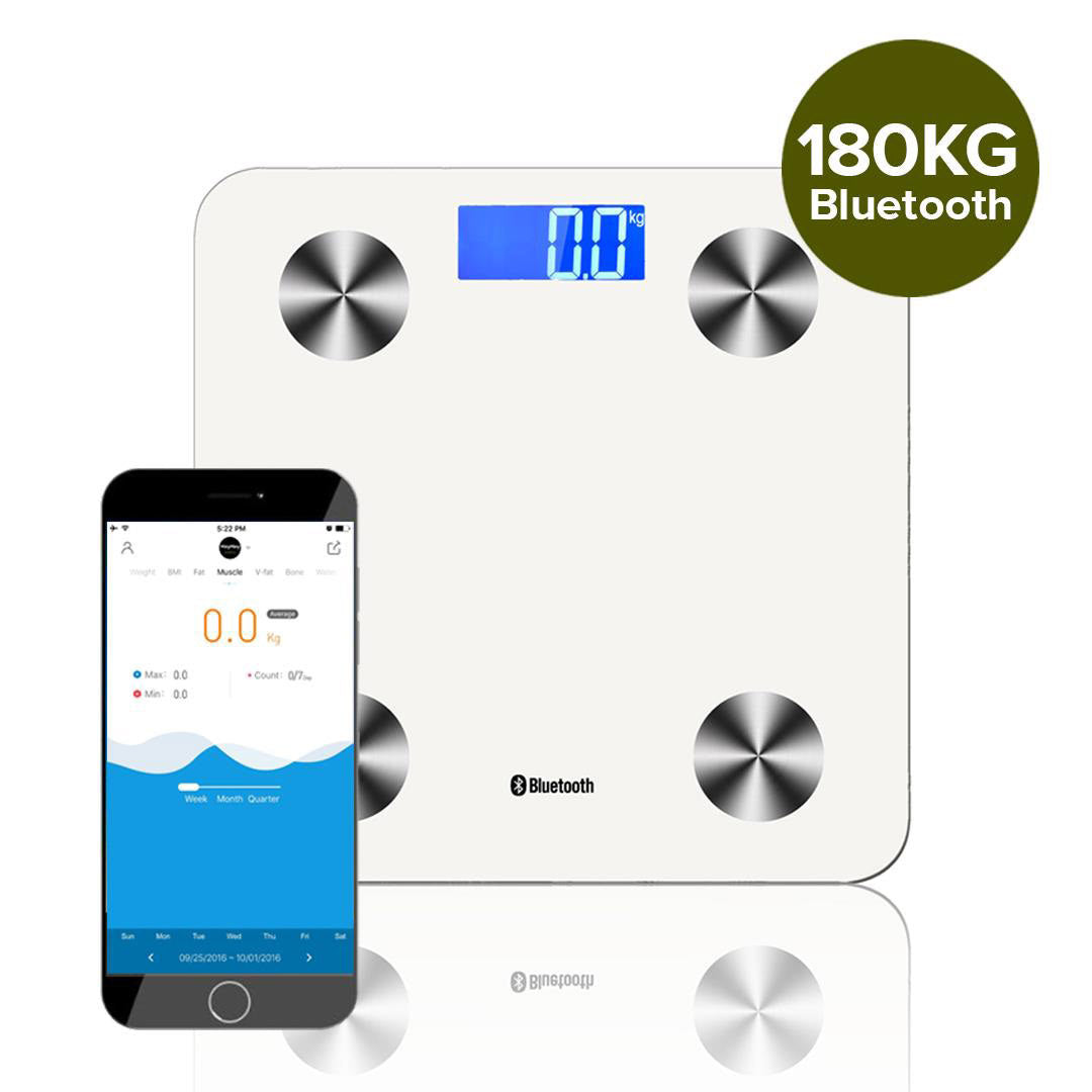 SOGA 2X Wireless Bluetooth Digital Body Fat Scale Bathroom Health Analyser Weight White