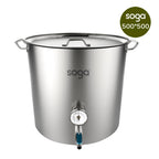 SOGA Stainless Steel Brewery Pot 98L With Beer Valve 50*50cm