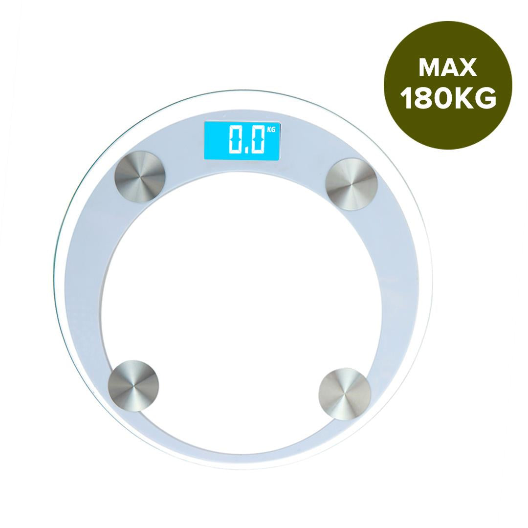 SOGA 180kg Digital Fitness Weight Bathroom Gym Body Glass LCD Electronic Scales White