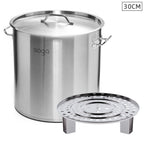SOGA 21L Stainless Steel Stock Pot with One Steamer Rack Insert Stockpot Tray
