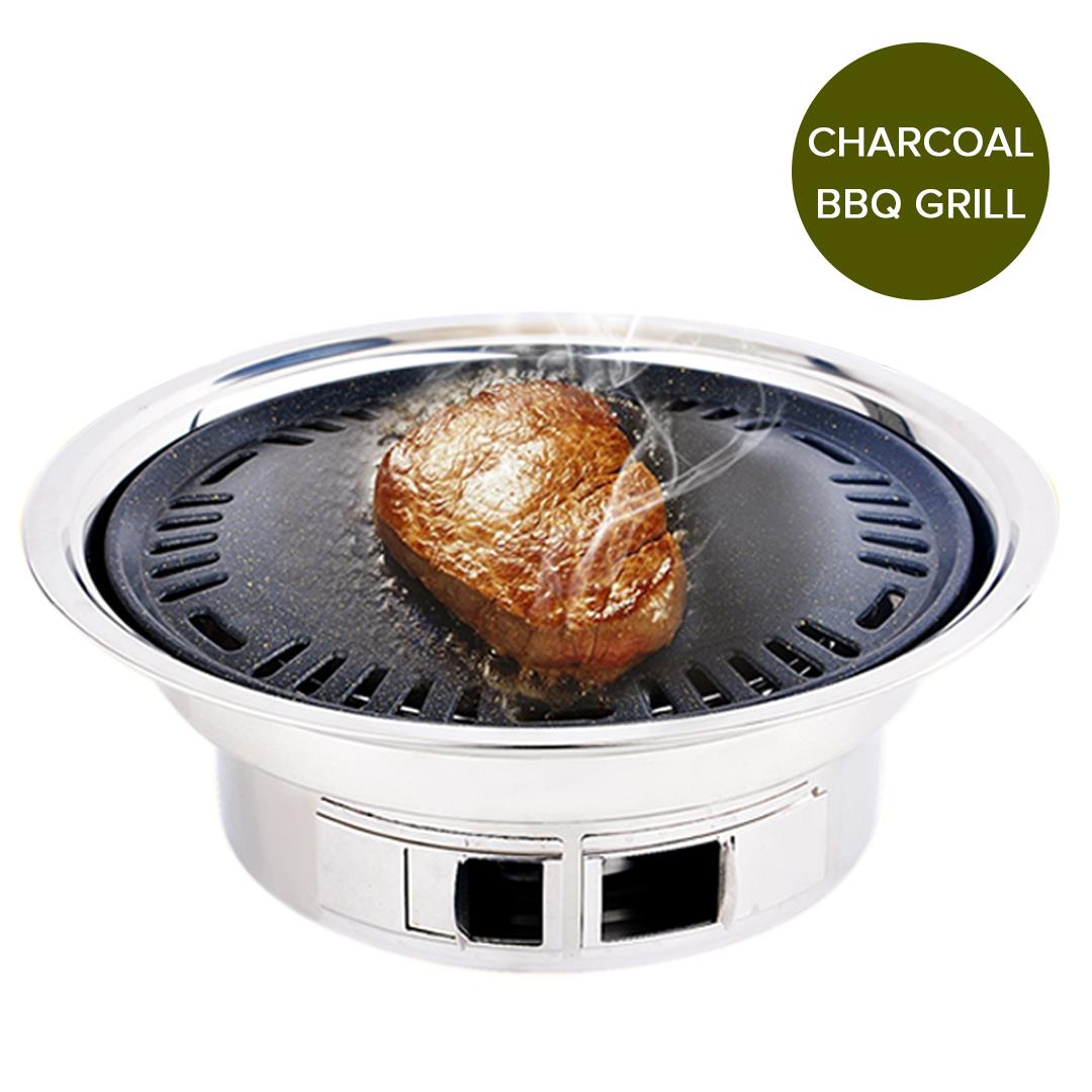 SOGA BBQ Grill Stainless Steel Portable Smokeless Charcoal Grill Home Outdoor Camping