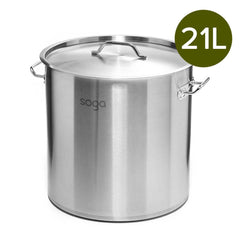 SOGA Stock Pot 25LT Top Grade Thick Stainless Steel Stockpot 32CM 18/10