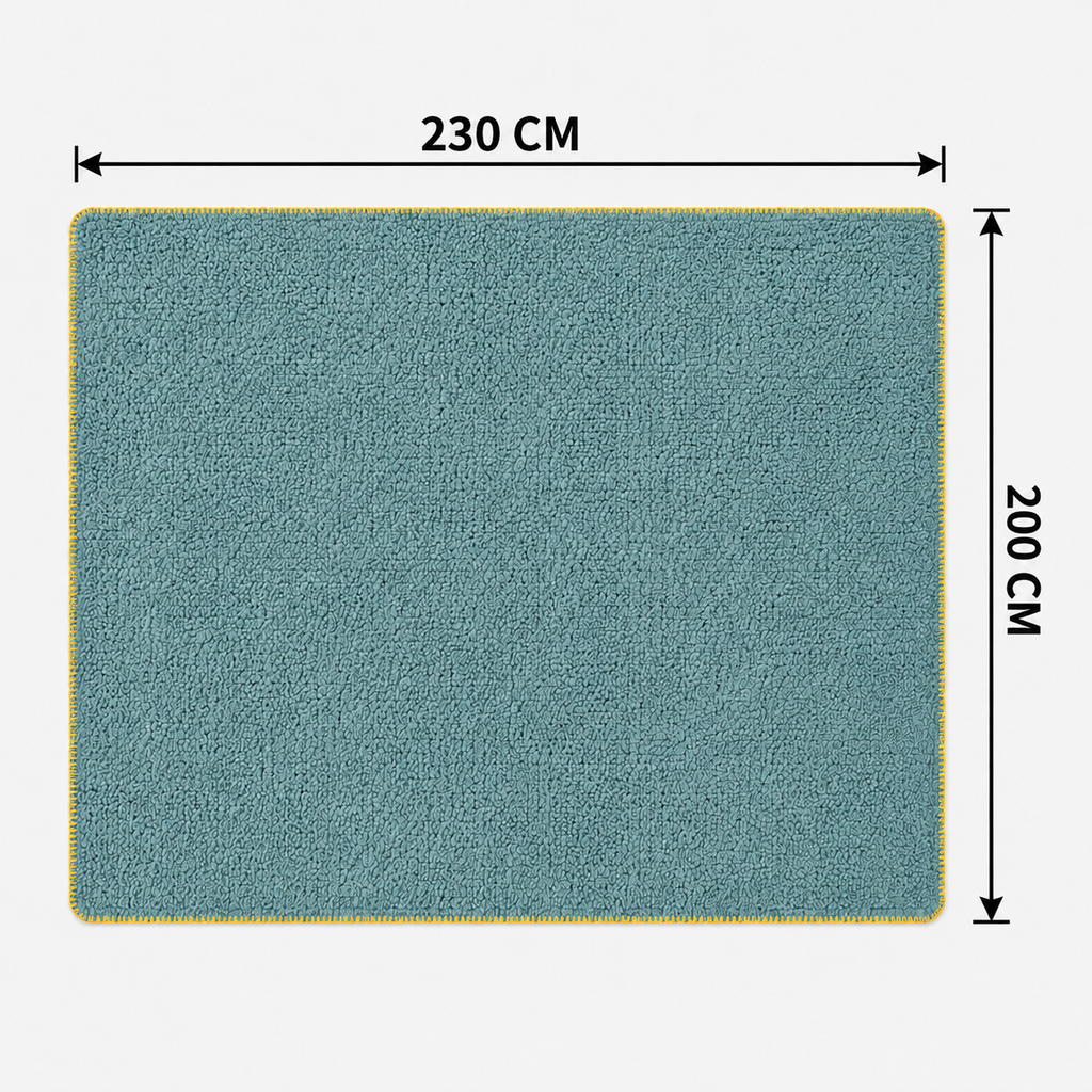 SOGA 230x200cm Grayish-green Flannel Polyester Throw Blanket