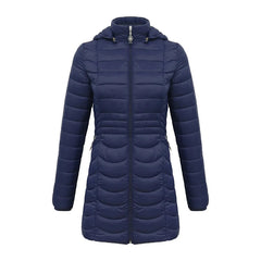 Anychic Womens Padded Puffer Jacket Xtra Large Navy Blue Ultralightweight Ultralight Coat With Detachable Hood Lightweight Outwear Clothing