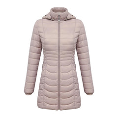 Anychic Womens Padded Puffer Jacket XXXL Beige Ultralightweight Ultralight Coat With Detachable Hood Lightweight Outwear Clothing