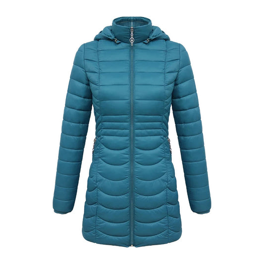 Anychic Womens Padded Puffer Jacket Small Green Ultralight Coat With Detachable Hood Lightweight Outwear Clothing