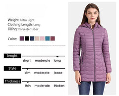 Anychic Womens Padded Puffer Jacket XXLarge Purple Ultralightweight Ultralight Coat With Detachable Hood Lightweight Outwear Clothing