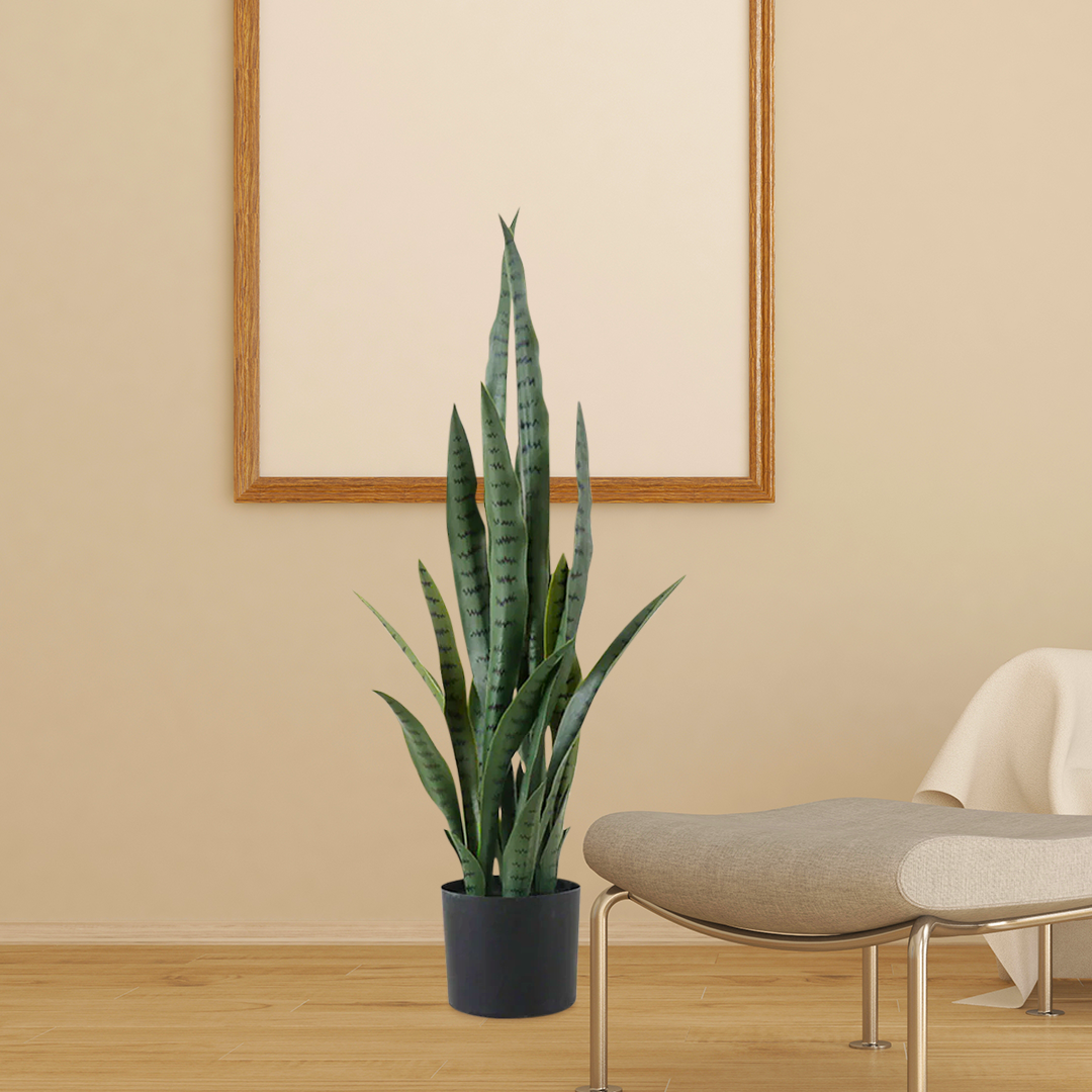 SOGA 4X 95cm Sansevieria Snake Artificial Plants with Black Plastic Planter Greenery, Home Office Decor