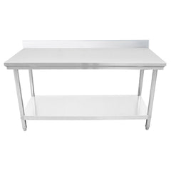 SOGA Commercial Catering Kitchen Stainless Steel Prep Work Bench Table with Back-splash 80*70*85cm