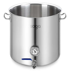 SOGA Stainless Steel No Lid Brewery Pot 50L With Beer Valve 40*40cm
