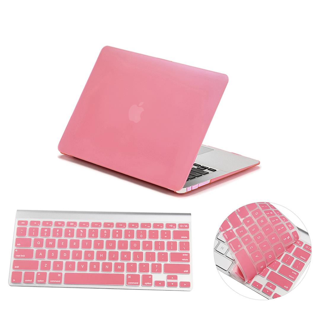 Crystal Hardshell Case + Keyboard cover for Apple Macbook Pink
