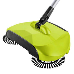 SOGA Auto Household Spin Hand Push Sweeper Home Broom Room Floor Dust Cleaner Mop Green