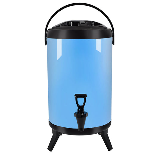 SOGA 10L Stainless Steel Insulated Milk Tea Barrel Hot and Cold Beverage Dispenser Container with Faucet Blue
