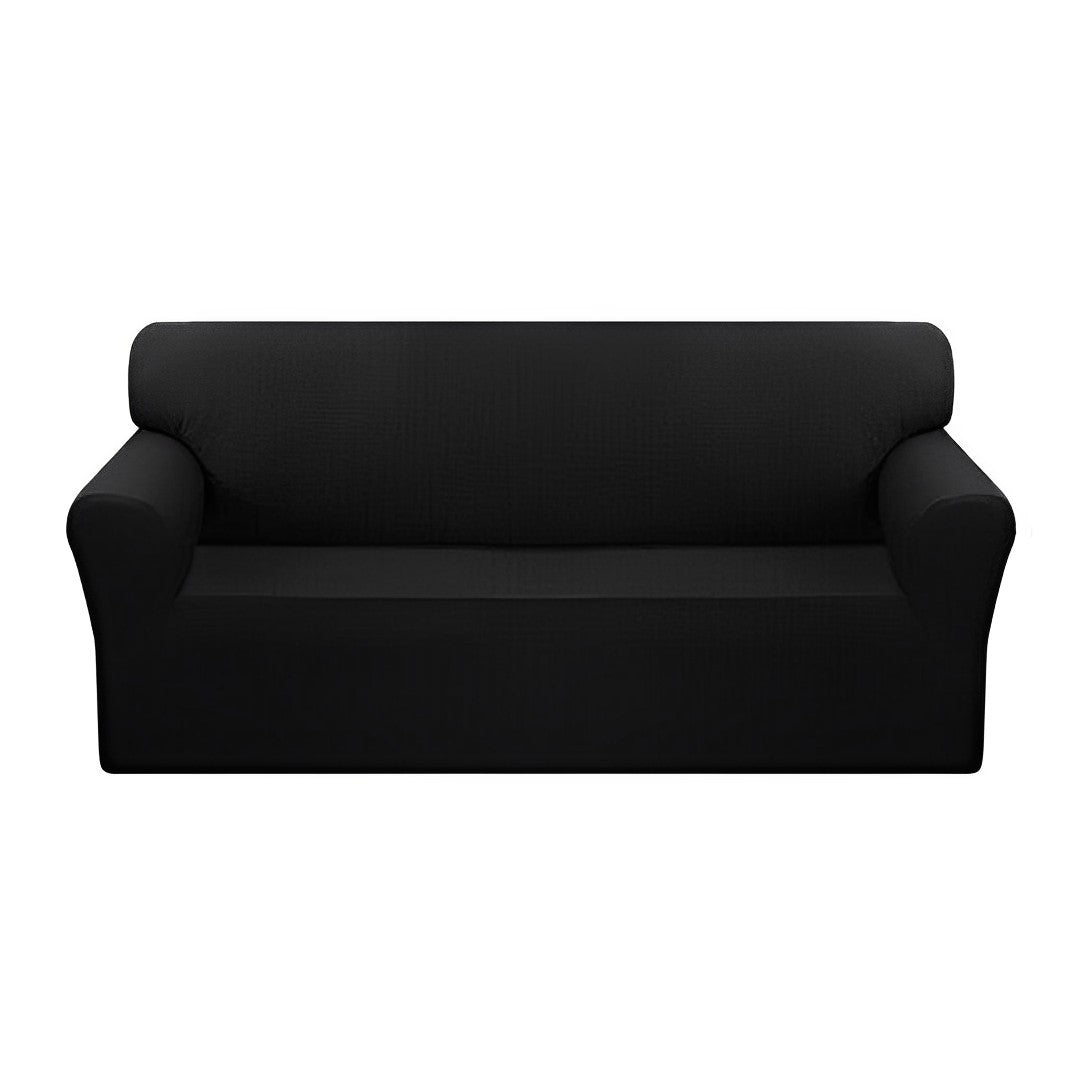 SOGA 4-Seater Black Sofa Cover Couch Protector High Stretch Lounge Slipcover Home Decor