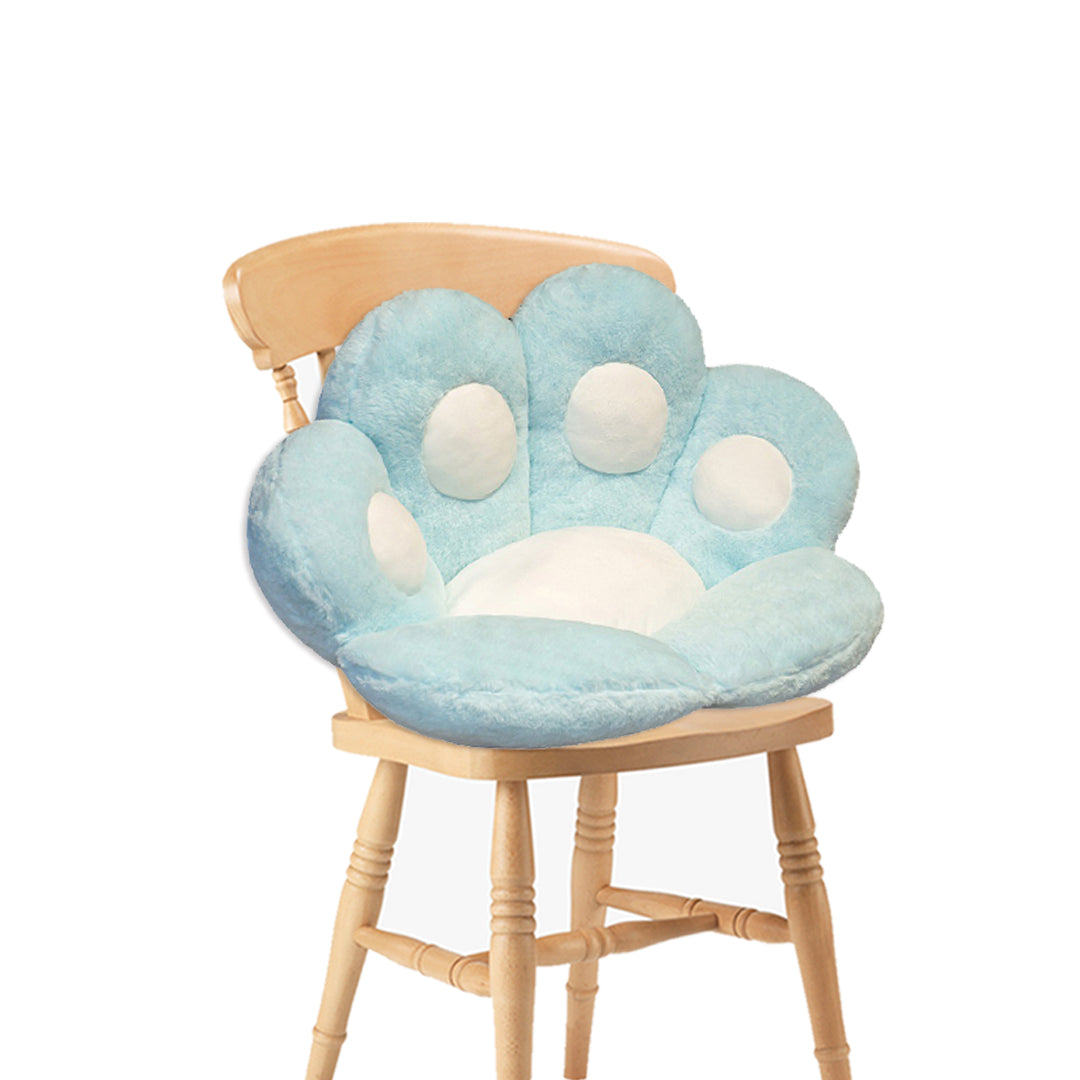 SOGA Blue Paw Shape Cushion Warm Lazy Sofa Decorative Pillow Backseat Plush Mat Home Decor